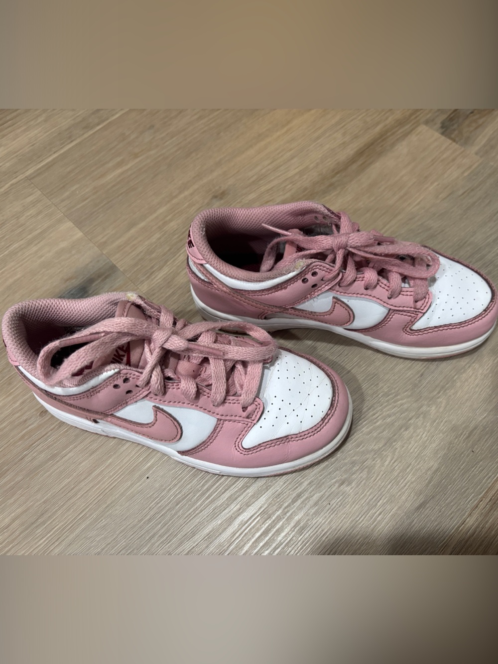 Nike Kids Pink and White Mid-Top Sneakers